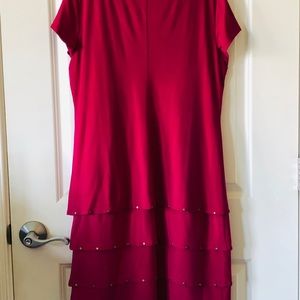 Hot Pink Shift Tiered Dress Size 12
